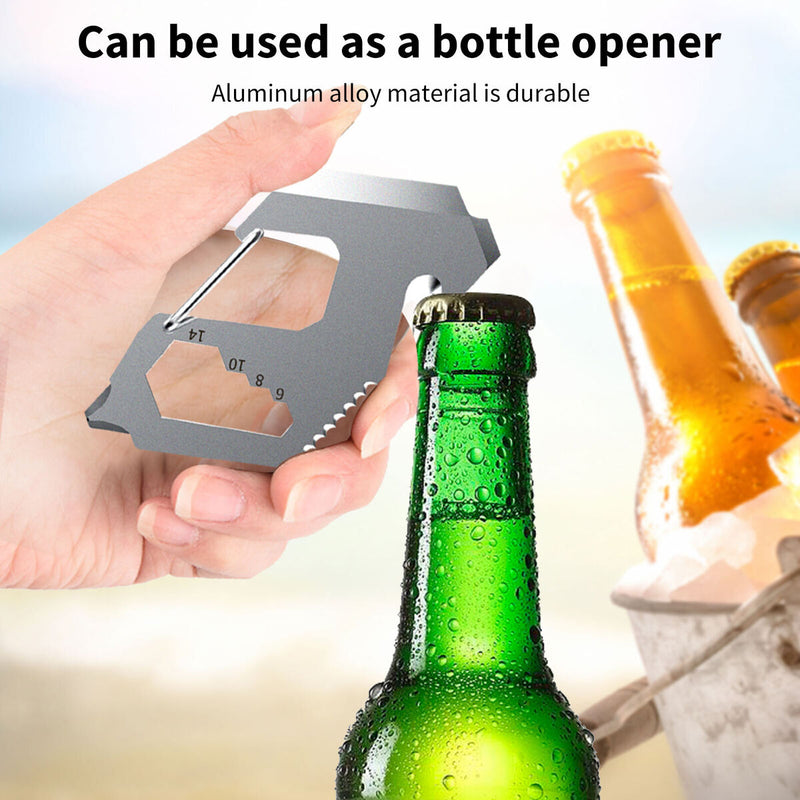 Multipurpose Clip for Hiking Key Ring with Bottle Opener Rulers Screwdriver