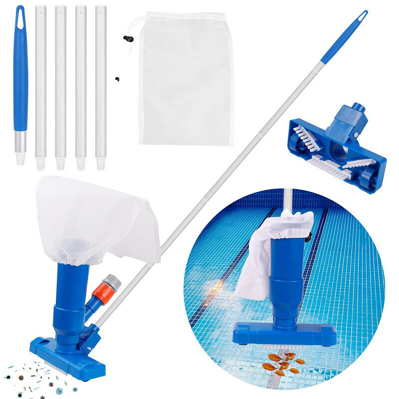Pool Vacuum Head with Brush Bag Pole for Swimming Pool Spa Pond Fountain Bl