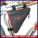 Triangle Cycling Front Tube Frame Pouch Bag Holder Saddle(Black+Red))