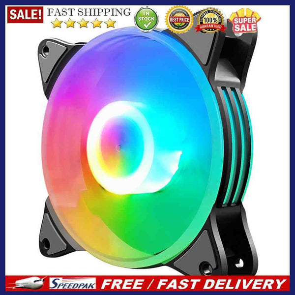 COOLMOON 12cm Large 4 Pin Fan Radiator Desktop Case Chassis Mute Cooler Heatsink