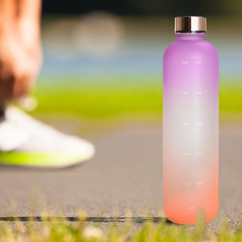 1000ml Water Bottle Frosted Outdoor Sports Drinking Kettle (Purple Orange)