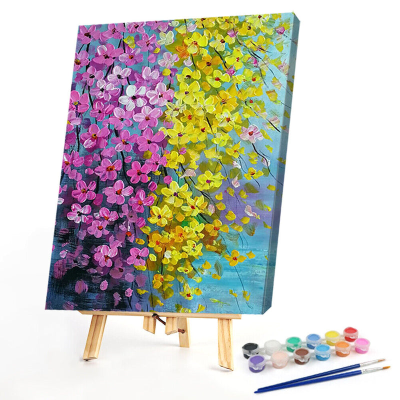 Hand Painted Oil Paint Kill Time Picture Colouring Yellow Flower Artcraft Gif