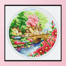 DIY 11CT Cross Stitch Stamped Spring Scenery Needlework Kit 35x35cm (5253) Newly