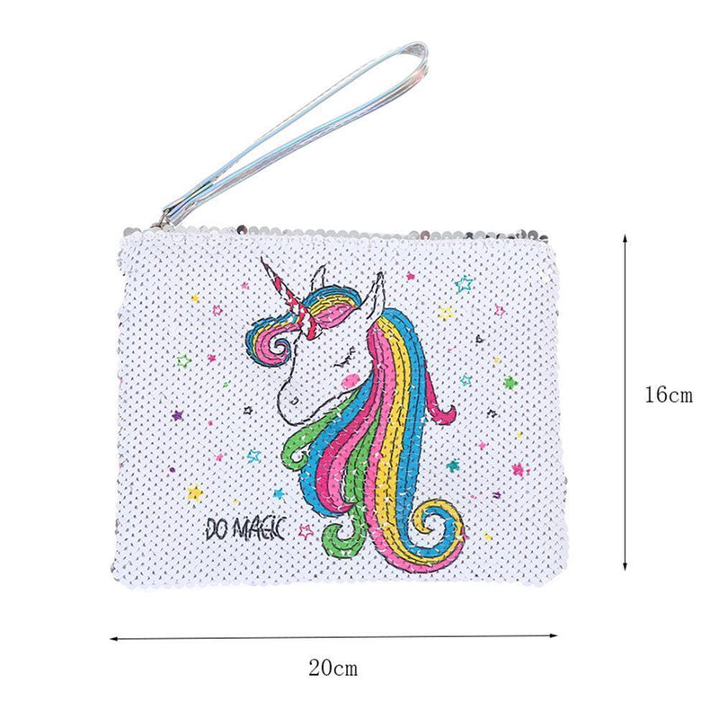 Fashion Sequin Pencil Case Kids Girls Cartoon Clutch Coin Purse Mini Wallet B