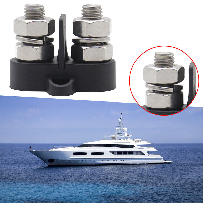 Heavy Duty M10+M8 Power Cable Distribution Stud 5/16 inch Bus Bar Terminal Bl
