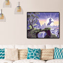 DIY Painting By Numbers Kits Hand Painted Cliff Horse Canvas Wall Arts Crafts