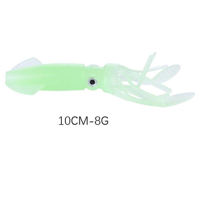 5x Luminous Squid 10cm 8g Lures Crankbait Artificial Soft Fishing Bait (3)