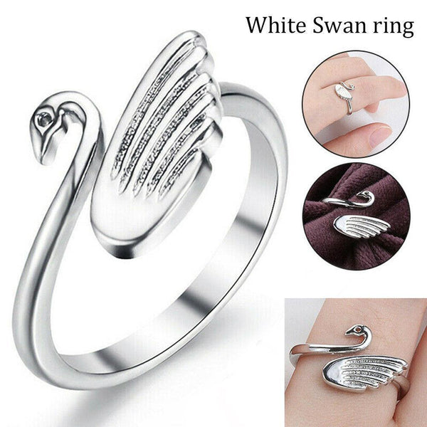 1x Swan Shape Knitting Loop Crochet Ring Thimble Guide Accessories Sewing C7X5