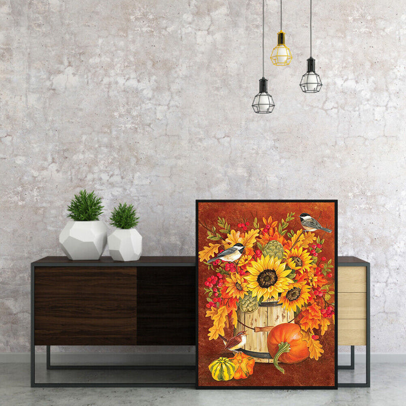 Frameless Oil Paint By Numbers DIY Barrel Bird Picture Craft Kit for Bedroom
