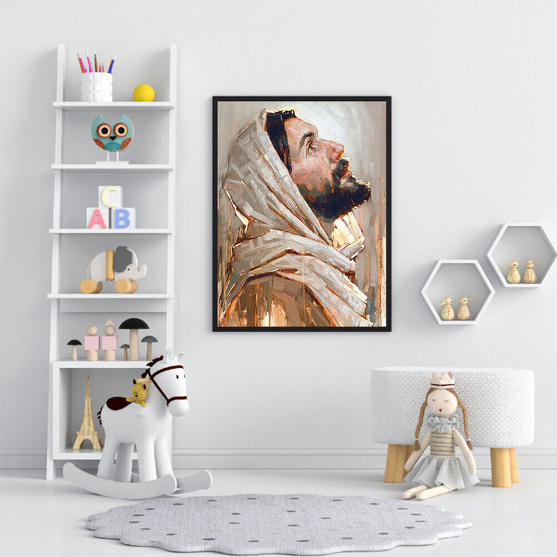 Frameless Oil Paint By Numbers Pastor DIY Canvas Picture Craft Kit for Home