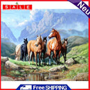 5D DIY Full Drill Diamond Painting Hiking Horses Embroidery Craft Needlework Set
