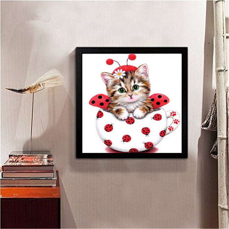 Home Decoration 5D Cute Cat Diamond Painting Cross Stitch Embroidery Craft