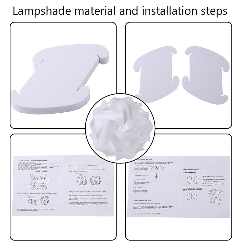 Modern Pendant Lights Bedroom Hanging Lamp Nordic Lampshade Holder (White) Newly