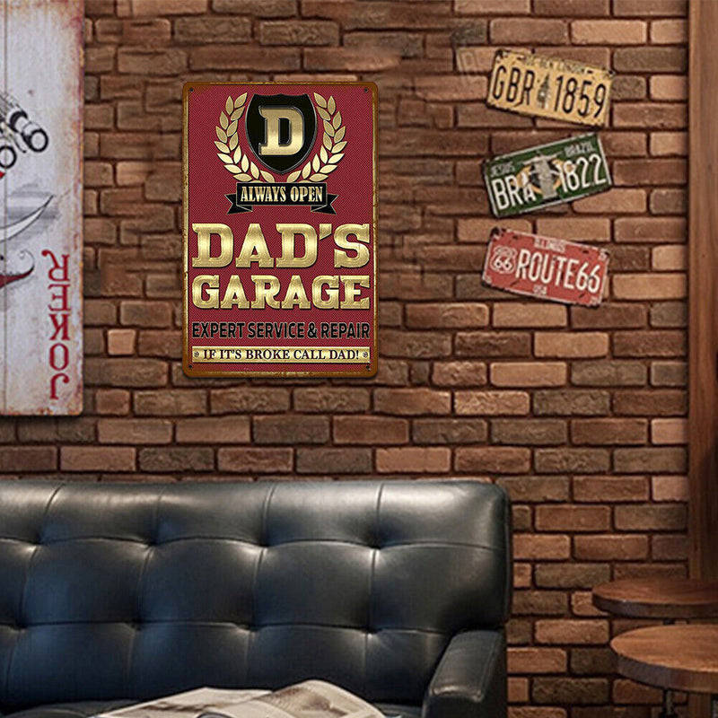 Dad s Garage Retro Metal Plate Tin Sign Poster Iron Painting Wall Art Home Decor
