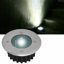Solar Powered LED Decking Floor Spot Lights White Steel Garden Lamp Q6V9