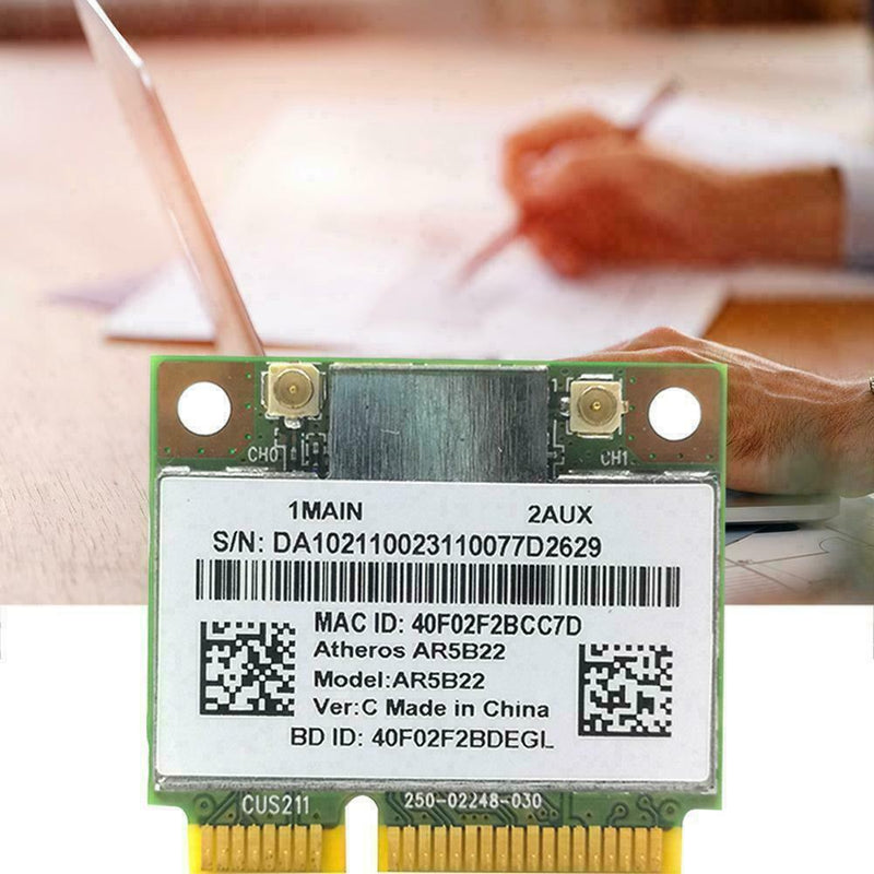 AR5B22 Half Mini PCIe 300Mbps+Bluetooth4.0 WLAN Wifi R2X9 7T6T yt V5K6 G4I2