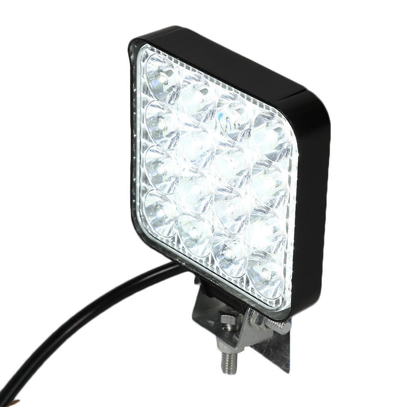 16LED Work Lamp 48W 2880LM 6500K IP67 Waterproof Square Car Truck Mini Spotlight