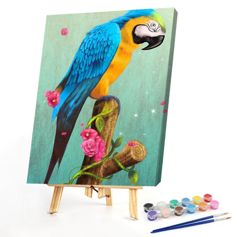 Parrot Oil Paint By Numbers DIY Acrylic Painting Wall Art Picture Craft Decor