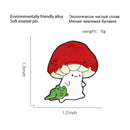 Lapel Pin Enamel Pin Animal Brooch Hat Bag Clothes Cat Face Mushroom Pattern