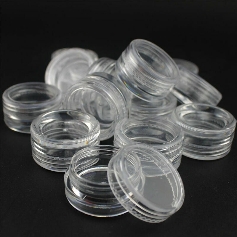50Pcs Transparent Empty Plastic Cosmetic Sample Small Container Pots N3E2