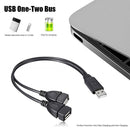 Male to Dual USB Female High Speed Power Adapter Y Splitter HUB USB2.0 Portable