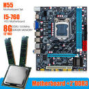 H55 Motherboard+Intel Core i5-760 CPU+2xDDR3 4G VGA HDMI-Compatible Accessories