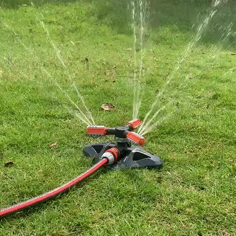 360 Rotating Grass Lawn Water Sprinkler 3 Arms Nozzles Garden Irrigation To