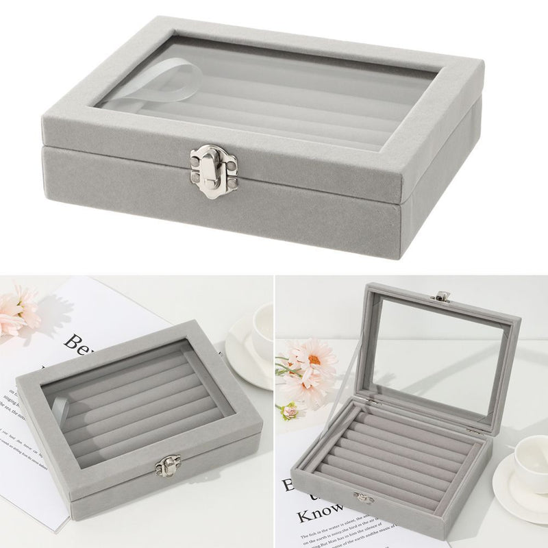 Elegant Ring Tray Velvet Ring Box Jewelry Organizer Storage Box Display Case