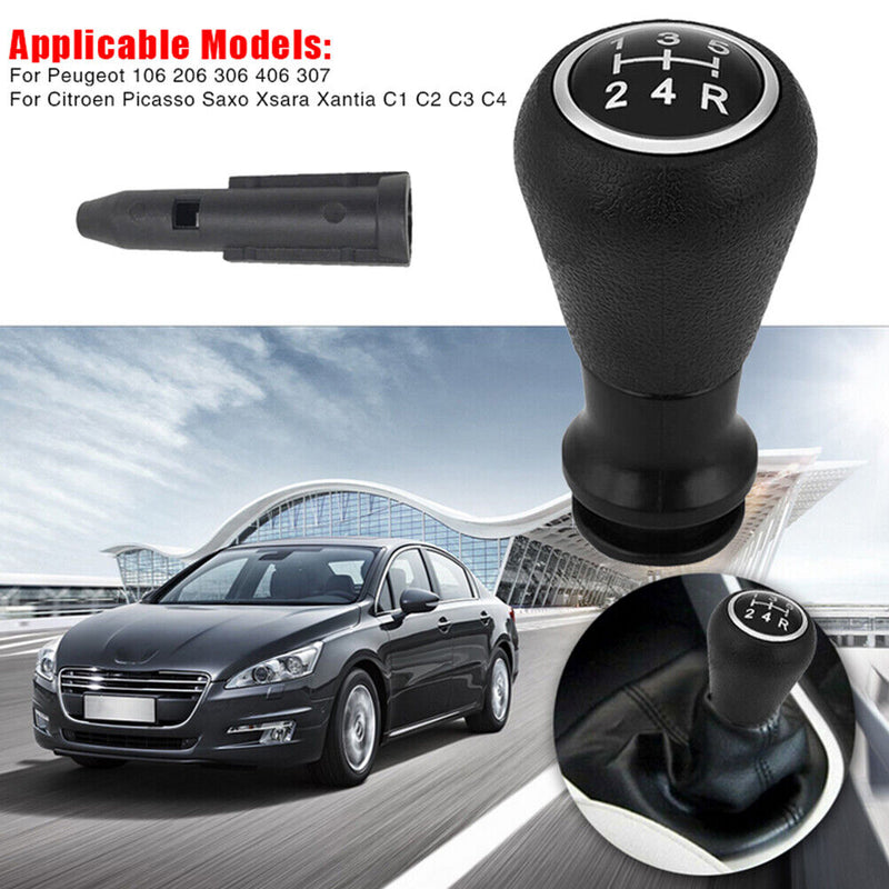 5 Speed Shifter Stick Knob with Collar for Citroen Picasso Xantia C1 C2 C3 C4