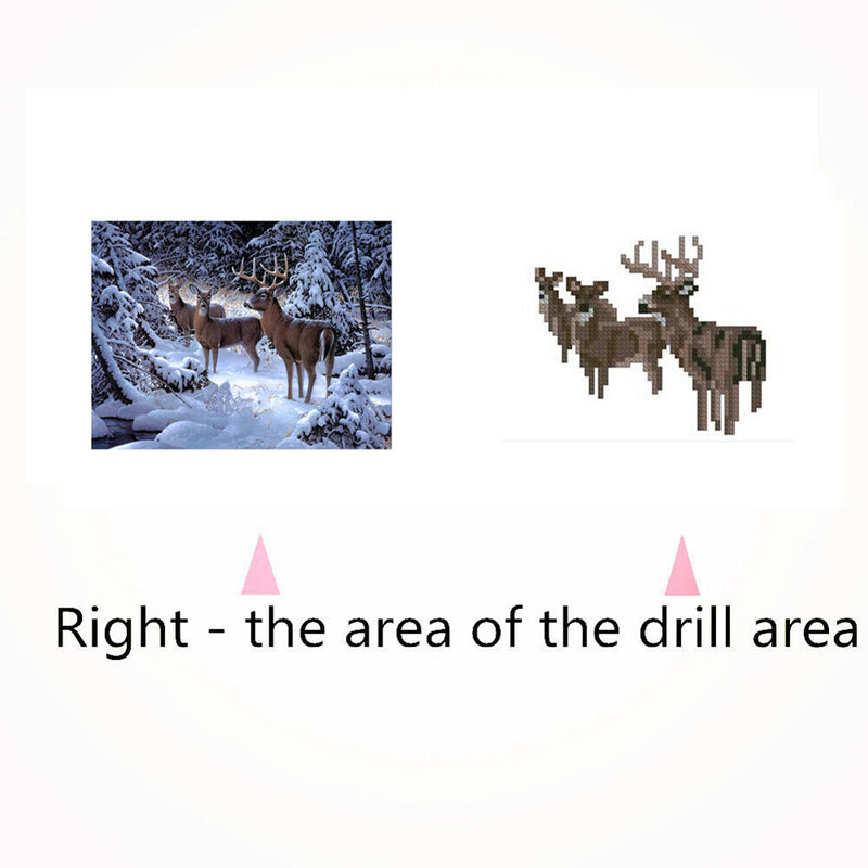5D DIY Diamond Painting Winter Snow Elk Cross Stitch Embroidery Rhinestones Home