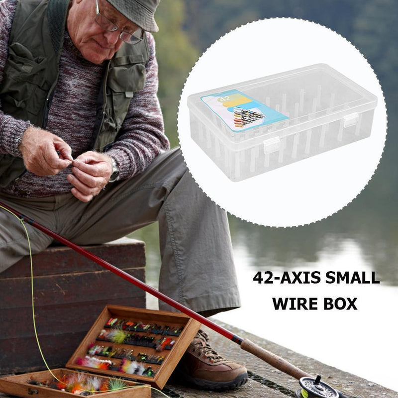 42 Spools Reels Sorting Storage Box Fishing Line Gear Container Case (Blue)