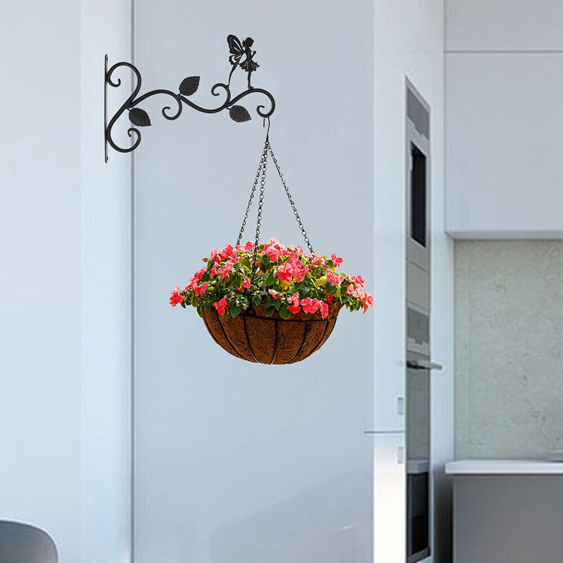 Iron Wall Hanging Flowers Pot Basket Potted Storage Holder Home Balcony Decor