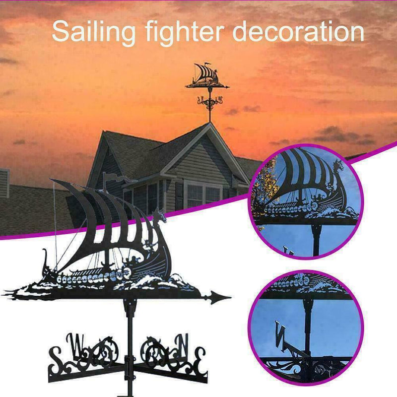 Iron Weathervane Garden Stake Patio Yard Weather Wind Vane Ornament D4J7 S6S0