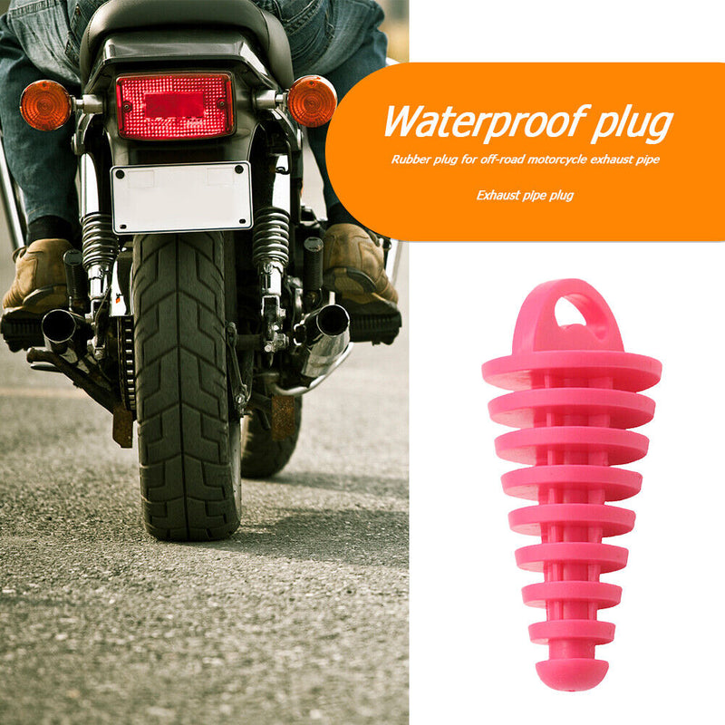 Motorcycle Exhaust Pipe Air-bleeder Plug Muffler Wash Plug Small (Pink) Newly