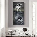 Dog Reflection Wolf Oil Paint By Number DIY Craft Home Decoration Gift Unframed