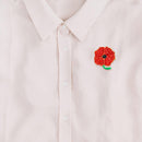 Red Flower Pins Brooch Rhinestone Korean Ladies Badges Jacket Lapel Shirt D