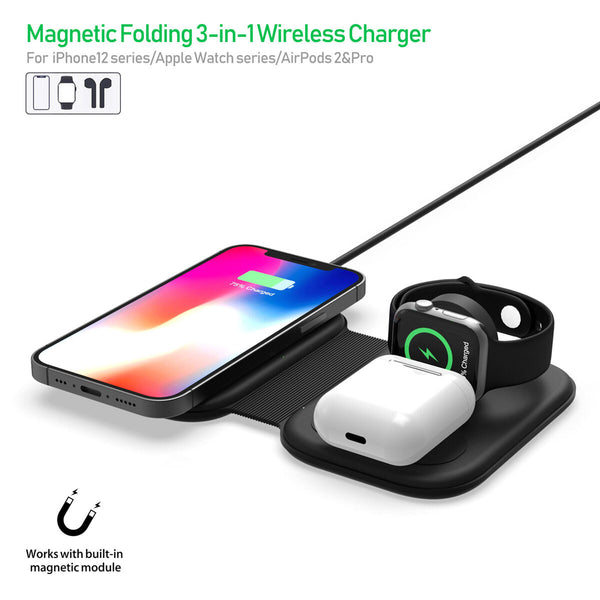 3-in-1 Magnetic Wireless Charger Fast Charging Dock Station for Phone Watch
