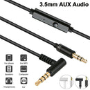 Microphone Car Volume Control Male to Male Headphones Aux 3.5mm Audio Cable