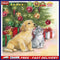 Christmas Cat Dog Pattern Acrylic Drawing DIY Oil Paint by Numbers Home Dec