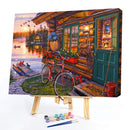 Oil Painting By Numbers Acrylic Handmade Lakeside Scenery Digital Picture D