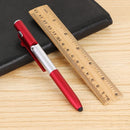Multifunction Ballpoint Pen Folding LED Light Mobile Phone Stand Pen (Red Newly