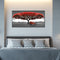 Red Tree Bench Oil Paint By Numbers Kits DIY Handpainted on Canvas Wall Pictures