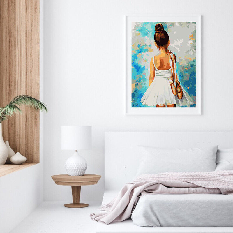 Ballet Girl Partial Oil Paint By Numbers DIY Handpainted on Canvas Wall Art