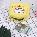 Leather Women Cute Cartoon Emotion Coin Holder Purses Mini Clutch (Yellow)