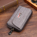 Waterproof Oxford Cloth Purse Men Sport Belt Wallet Card Clutch Bag (Grey)