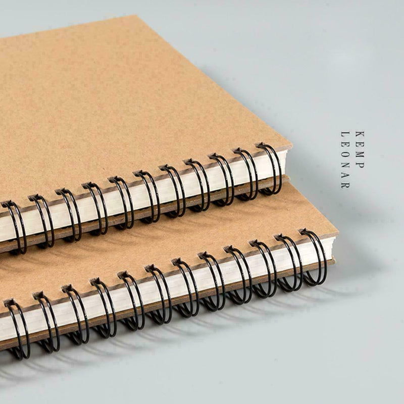 100 Pages Dot Grid Kraft Cover Coil Journal Notebook Favor School A5 S1H4 R2T2