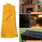 Thick Cowhide Kitchen BBQ Gloves Heat Resistant Barbecue Stove Welding Gloves