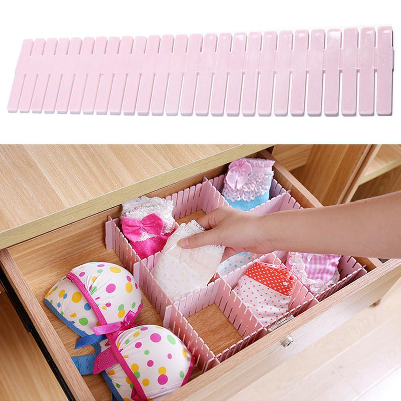DIY Drawer Divider Household Storage Box Partition Board (4pcs Light Pink)