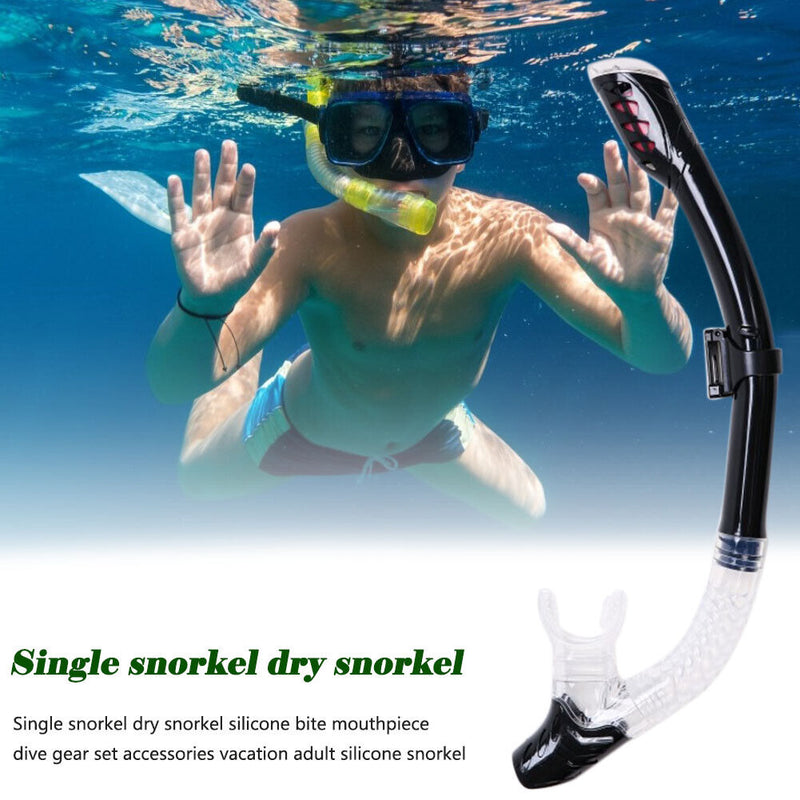 Diving Snorkel Professional Swim Breathing Tube Hose (Transparent Black)