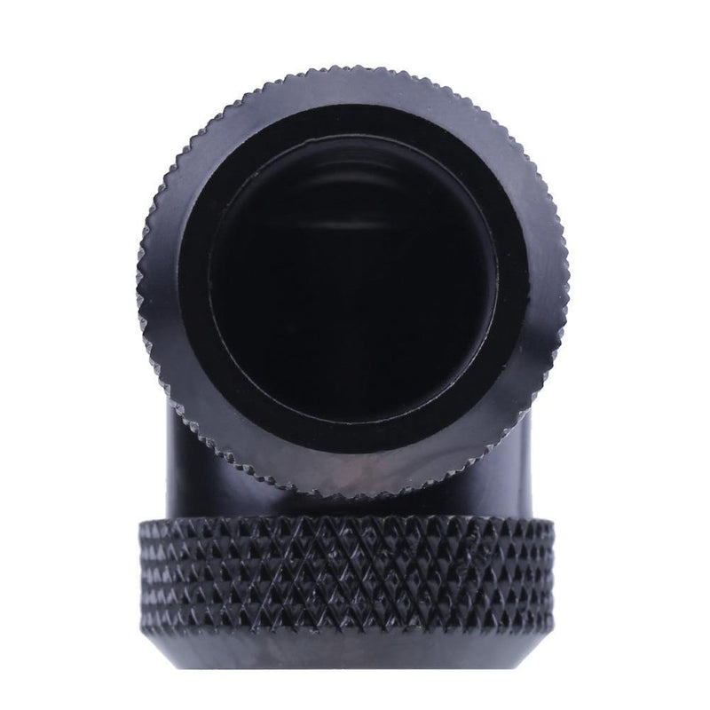 14mm OD G1/4 Inner Thread 90 Degree Water Cooling Tube Connector(Black) Newly
